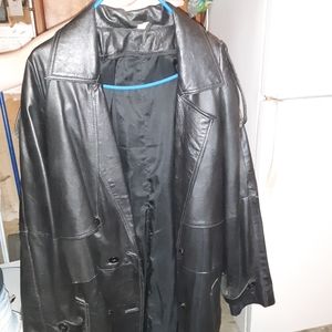 Black trench coat. Duster.